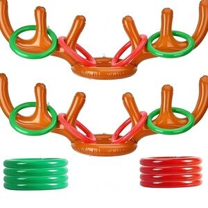 Christmas Holiday Reindeer Antler Ring Toss Game - Red and Green